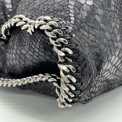 Stella McCartney Falabella Tote – Black Snake-Embossed Vegan Leather