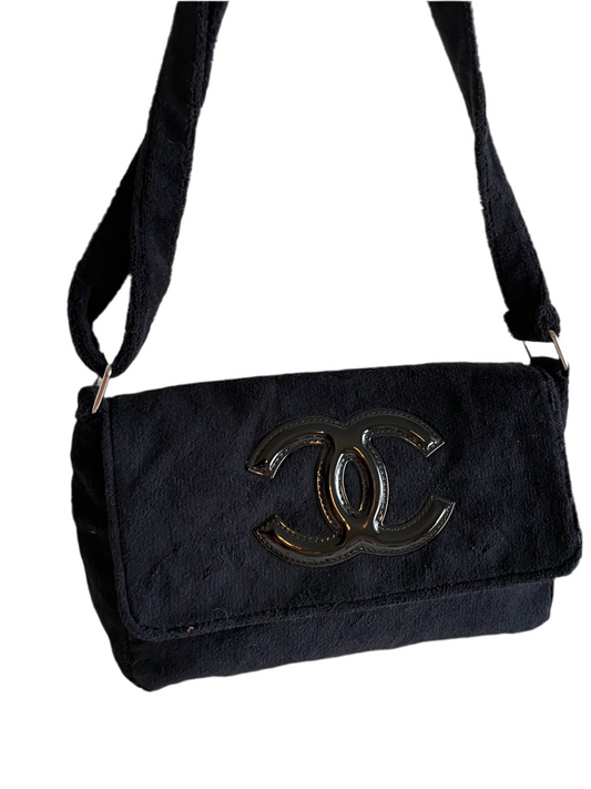 Chanel Terrycloth Shoulder Bag – Black
