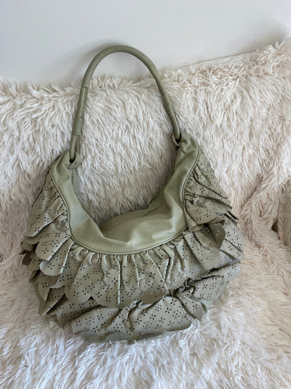 Gucci Large Hobo Bag – Scalloped Laser-Cut Leather, Light Olive Green