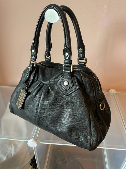 MARC BY MARC JACOBS Classic Q Baby Aidan Satchel – Black with Silver Hardware