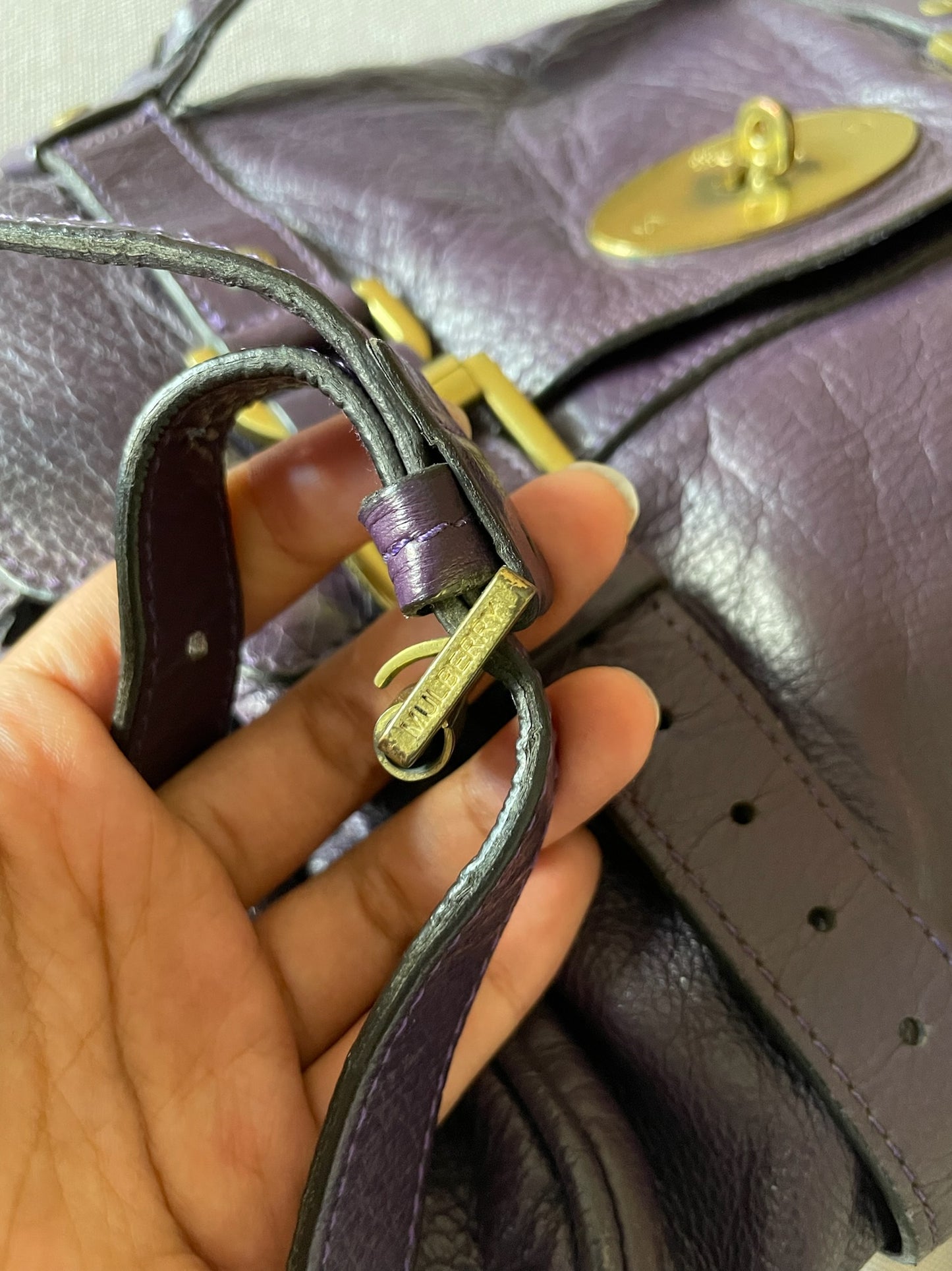 Mulberry Alexa Bag Medium – Plum Purple Leather
