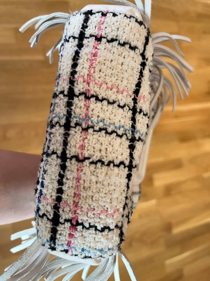 Maje M Mini Tweed Frynsetaske – Flerfarvet