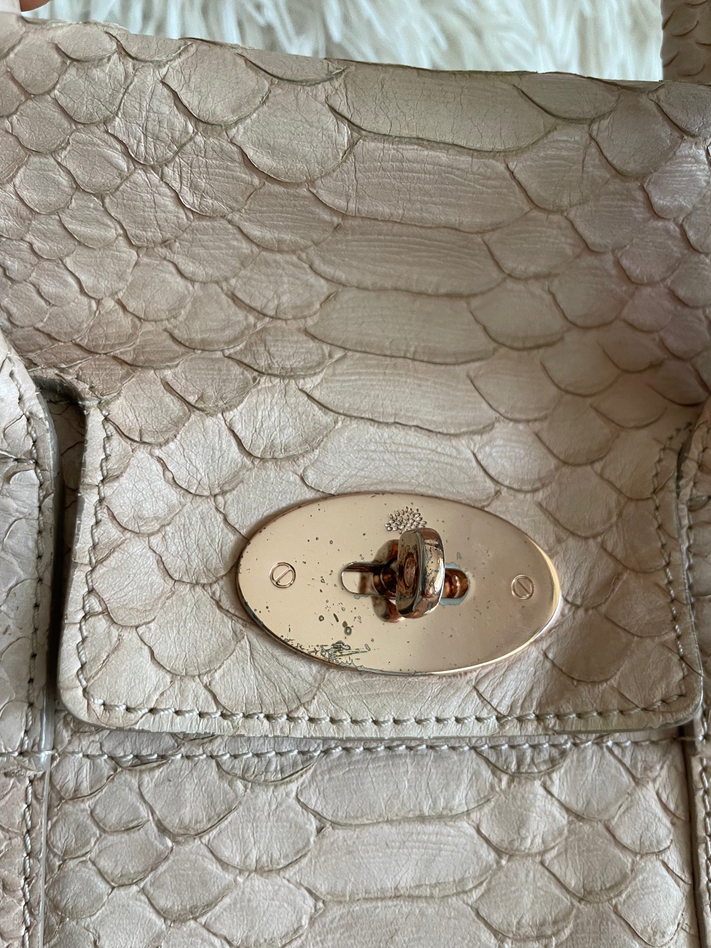 Mulberry Bayswater Limited Edition Tote Bag – Python Leather, Blush Pink