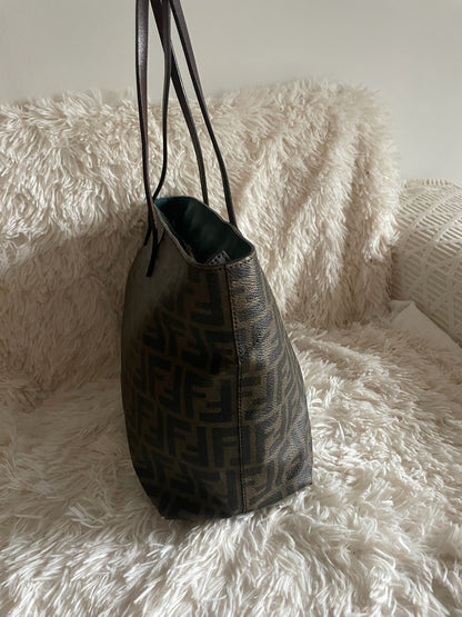 Fendi Zucca Canvas Tote Bag – Brown/Green