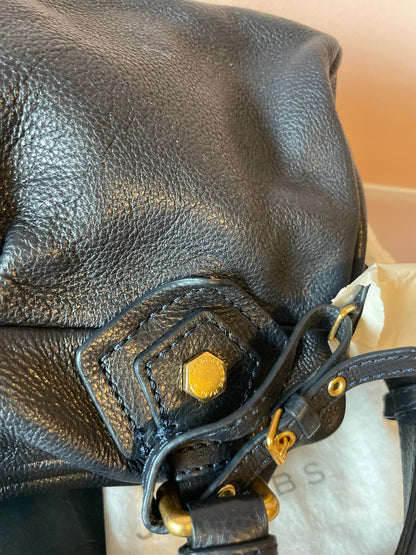 MARC BY MARC JACOBS Classic Q Baby Aidan Satchel – Black Leather（NEW/UNUSED)