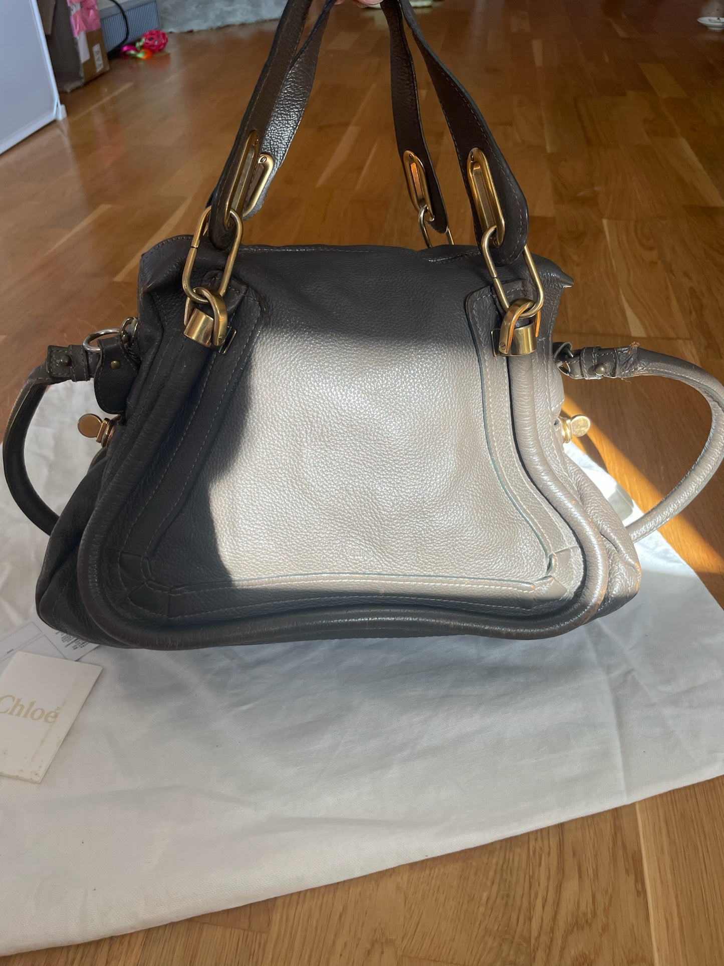Chloé Paraty Medium Satchel Bag– Black Grained Leather