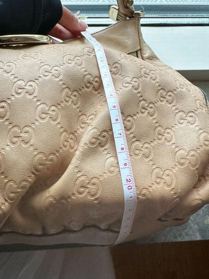 Gucci Jackie O GG Embossed Leather Hobo Bag – Beige