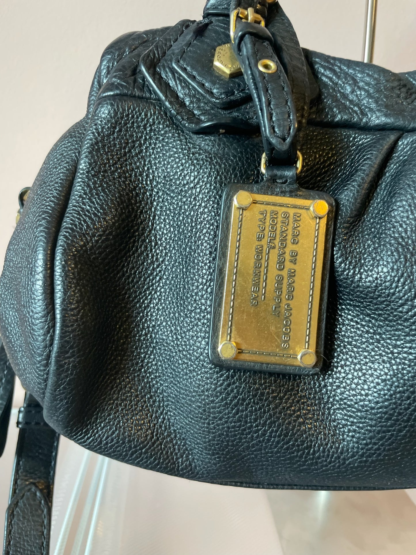 MARC BY MARC JACOBS Classic Q Baby Aidan Satchel – Black Leather