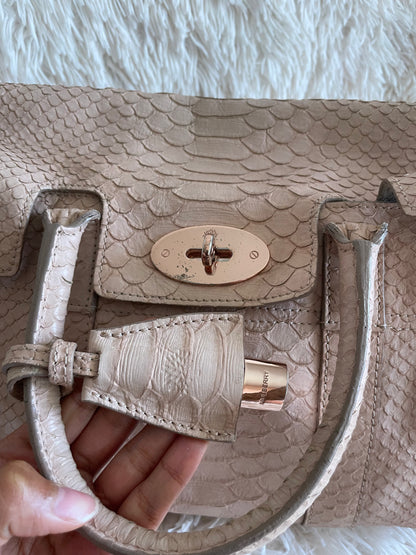 Mulberry Bayswater Limited Edition Tote Bag – Python Leather, Blush Pink