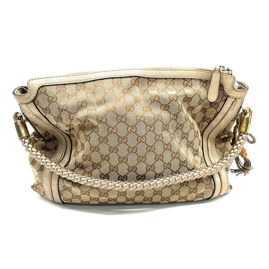 Gucci Marrakech GG lærreds kvast hobo-taske