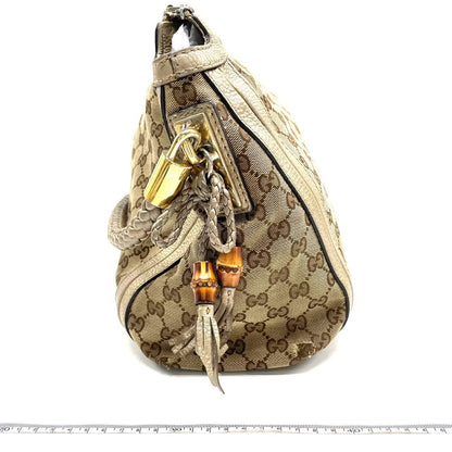 Gucci Marrakech GG lærreds kvast hobo-taske