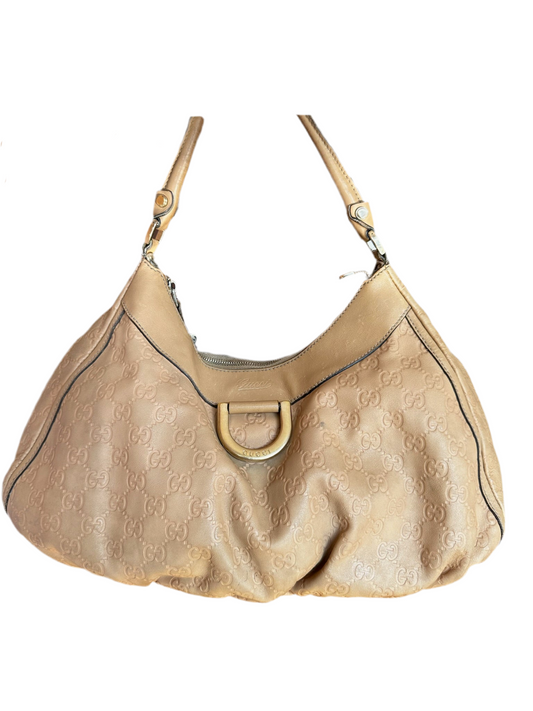 Gucci Jackie O GG Embossed Leather Hobo Bag – Beige