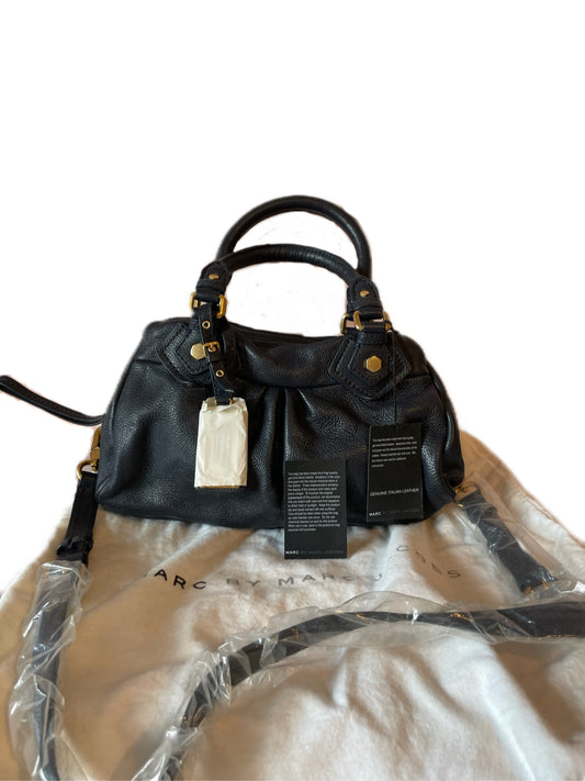 MARC BY MARC JACOBS Classic Q Baby Aidan Satchel – Black Leather（NEW/UNUSED)